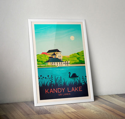 Sri Lanka traditional Travel Poster  - Sri Lanka print, Kandy Lake, Kiri Muhuda, Sea of Milk, Birthday present, Wedding Gift