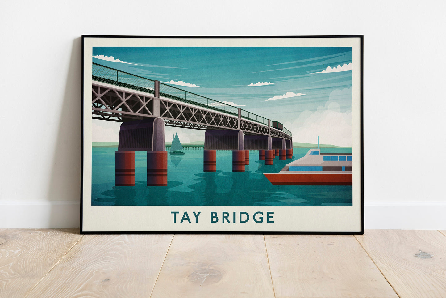 Tay Bridge Poster - Dundee Print featuring the Tay Rail Bridge