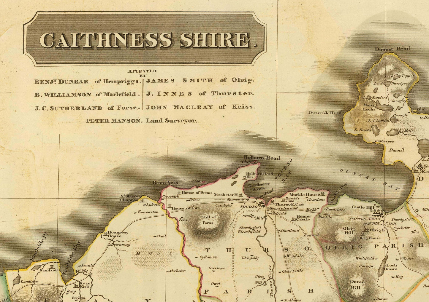 Caithness Map | Old Antique Map | 1832 | Old Map Wall Print| Poster Wall Art|Wall Art |Scottish Maps| Vintage Print