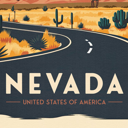 Nevada Travel Poster Print | Art Wall Decor| Kansas Wall Art | United States of America | Travel Poster | Gift