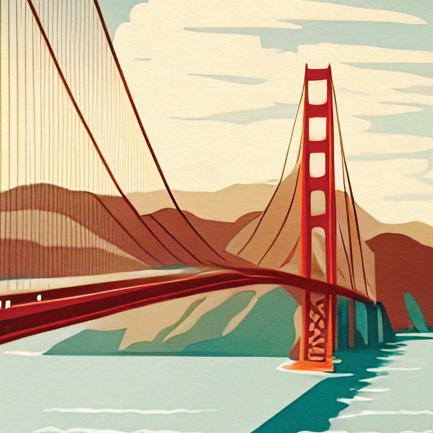 San Francisco Travel Poster, Golden Gate Bridge Poster, Gift, Birthday Present