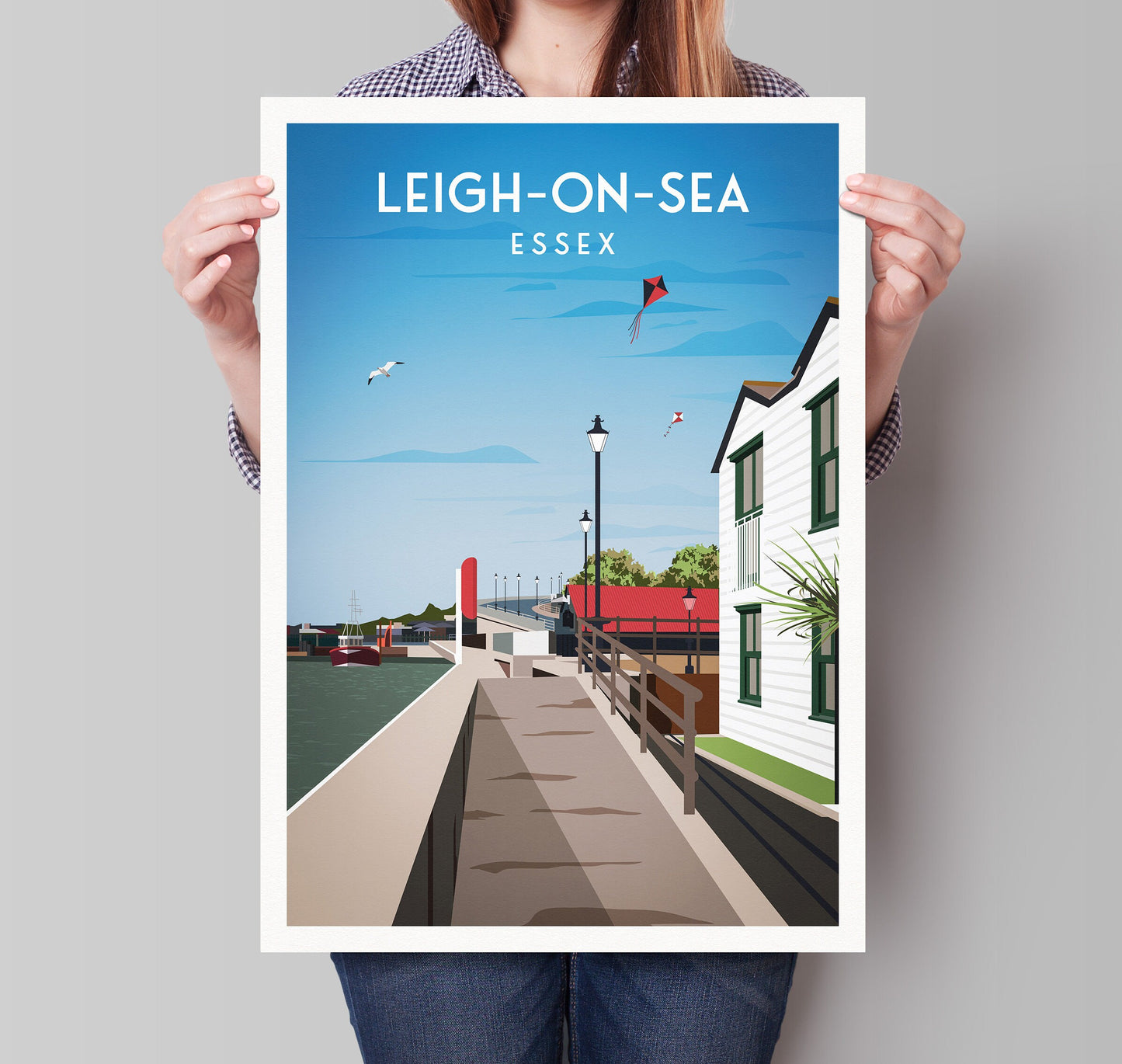 Leigh-on-Sea Print - Essex Travel Poster - Art print A3, A2, A1