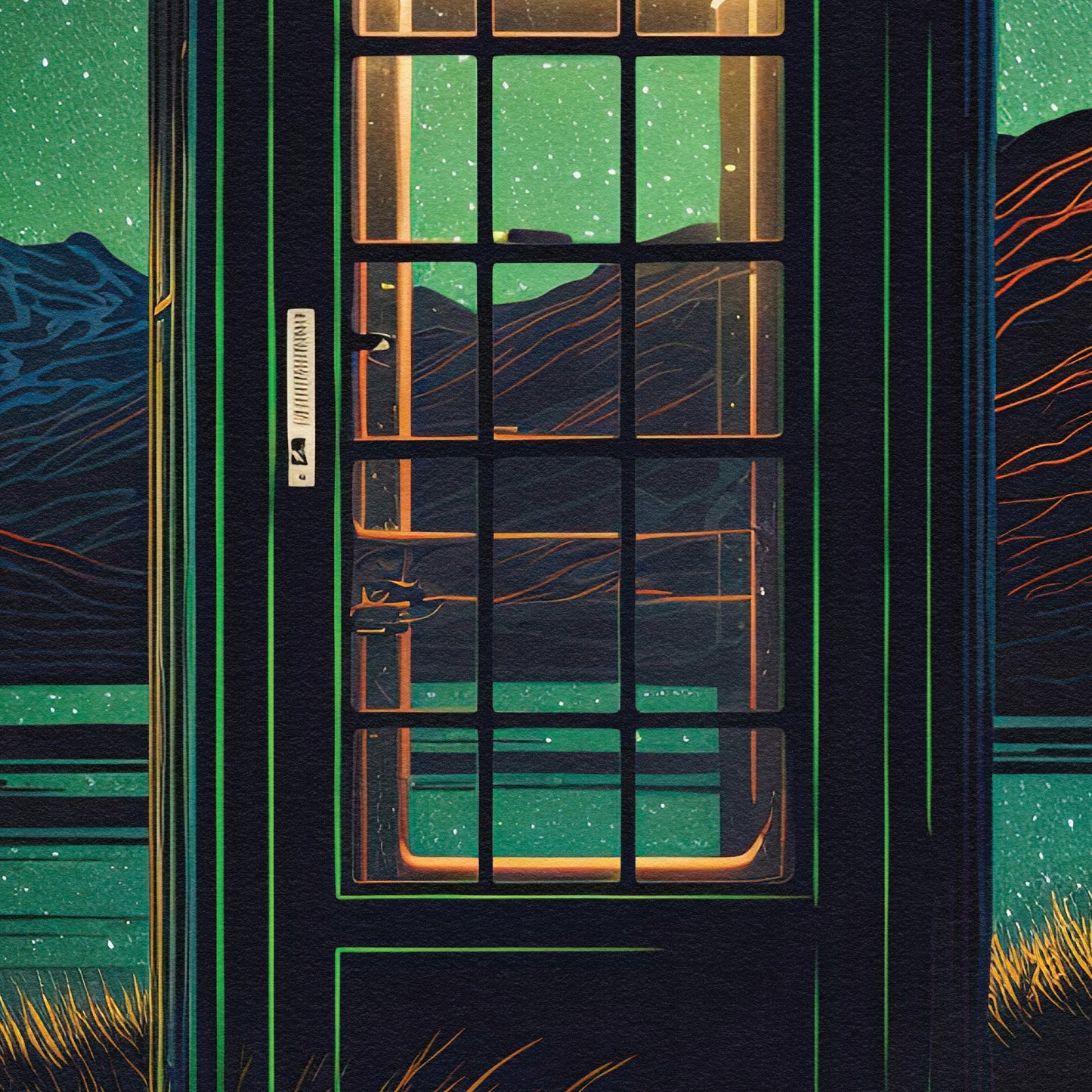 Scotland Red Telephone Box Print | Scottish Highlands | Northern Lights | Aurora Borealis | Gift | Birthday Present | Home Decor Artwork