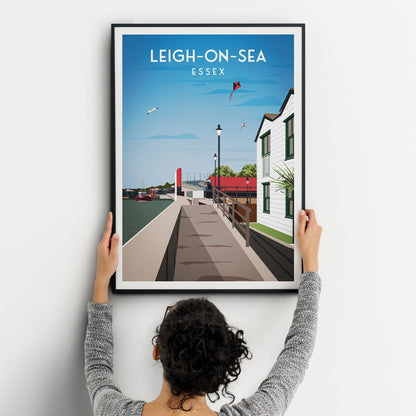 Leigh-on-Sea Print - Essex Travel Poster - Art print A3, A2, A1