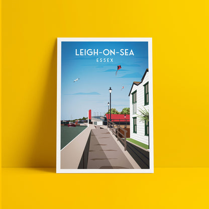 Leigh-on-Sea Print - Essex Travel Poster - Art print A3, A2, A1