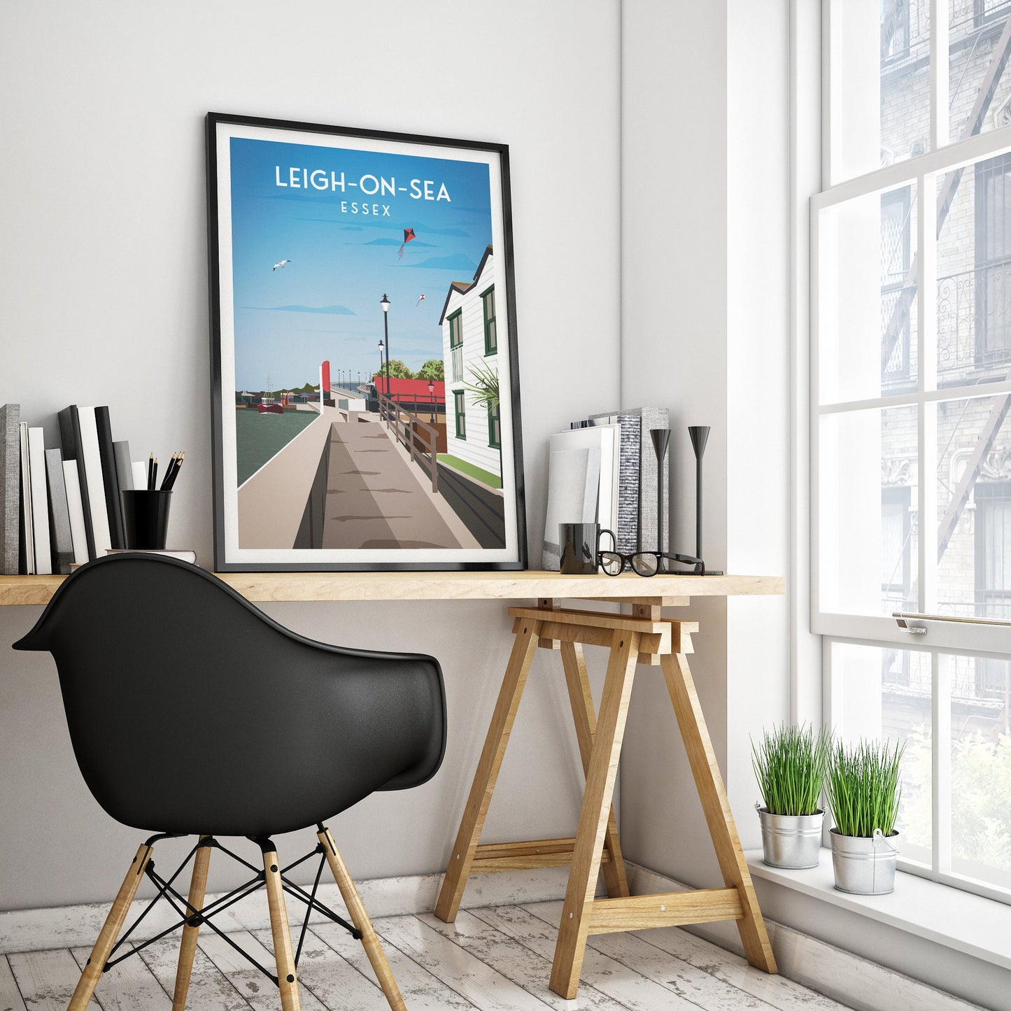 Leigh-on-Sea Print - Essex Travel Poster - Art print A3, A2, A1