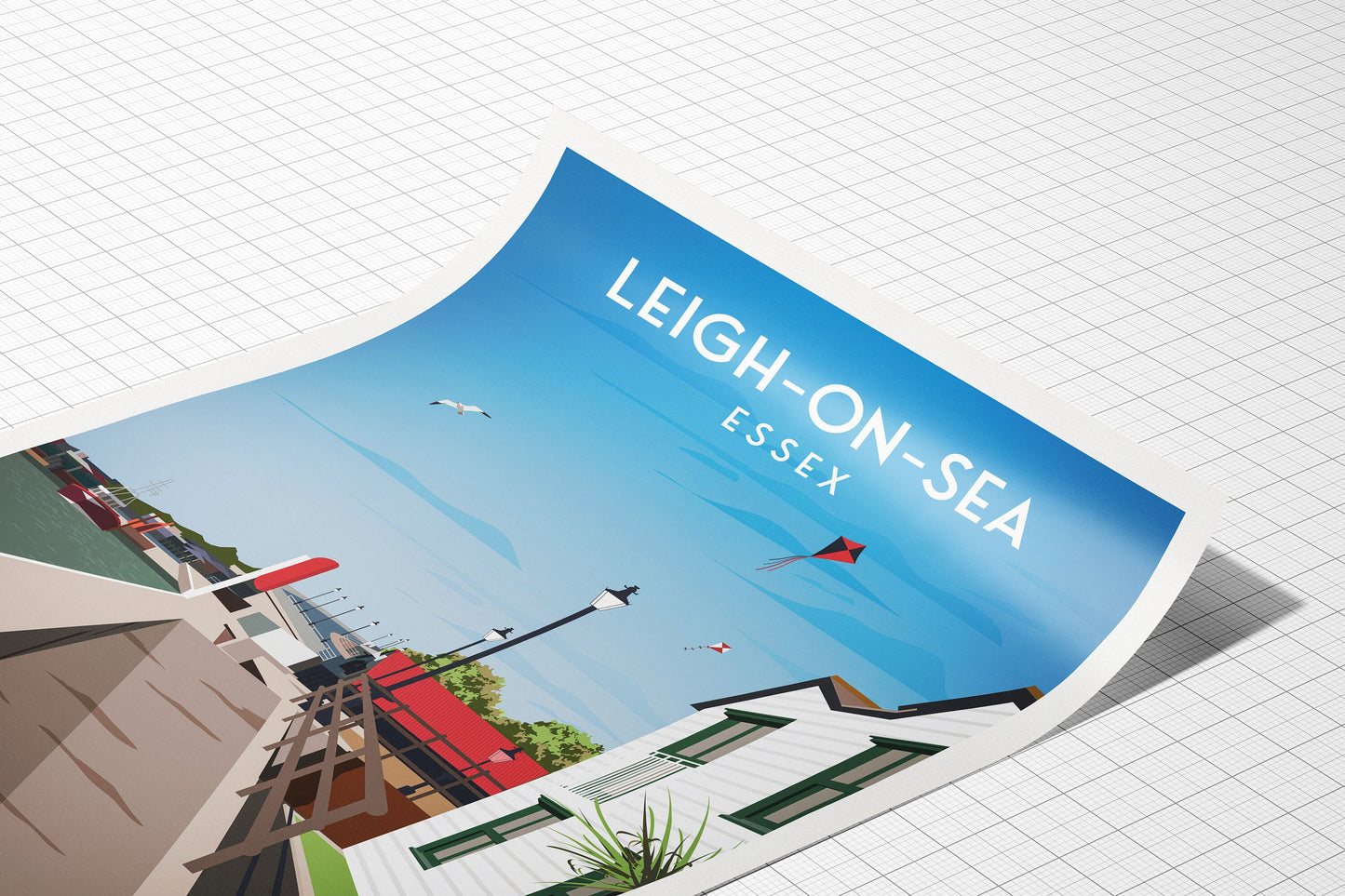 Leigh-on-Sea Print - Essex Travel Poster - Art print A3, A2, A1