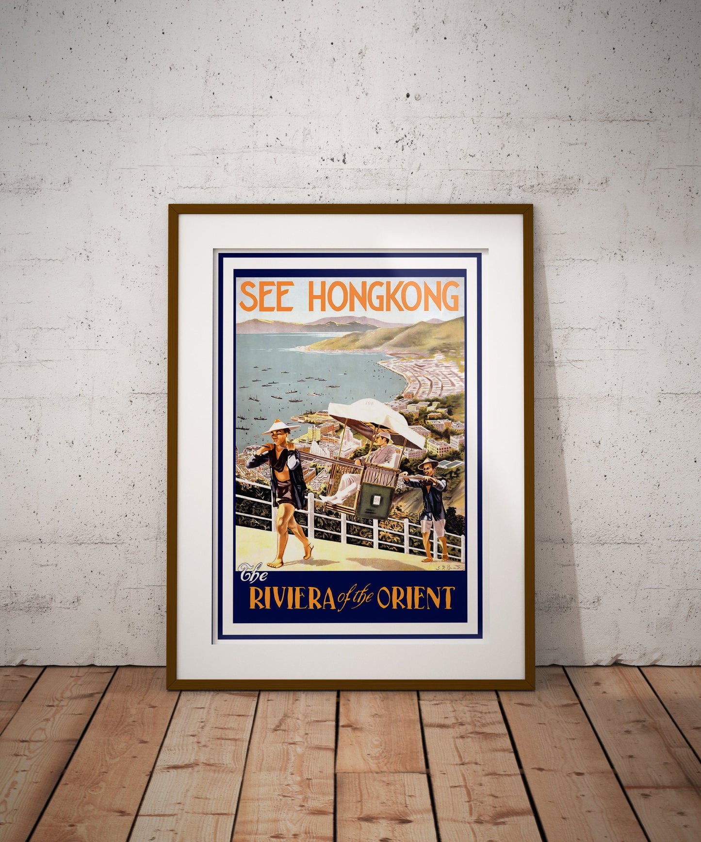 Hong Kong Vintage Travel Poster, the Riviera of the Orient, Hong Kong Poster | Wall Art | travel print | travel wall art, retro travel print