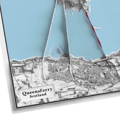 Queensferry Print - Shaded LiDAR Relief Map - Detailed Topography -  Edinburgh - North Queensferry - Inverkeithing - South Queensferry