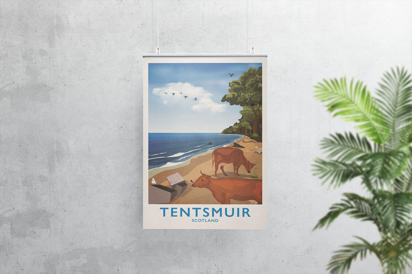 Tentsmuir Travel Poster, Tentsmuir Beach & Forrest, Tayport, Fife, Minimalist Wall Art