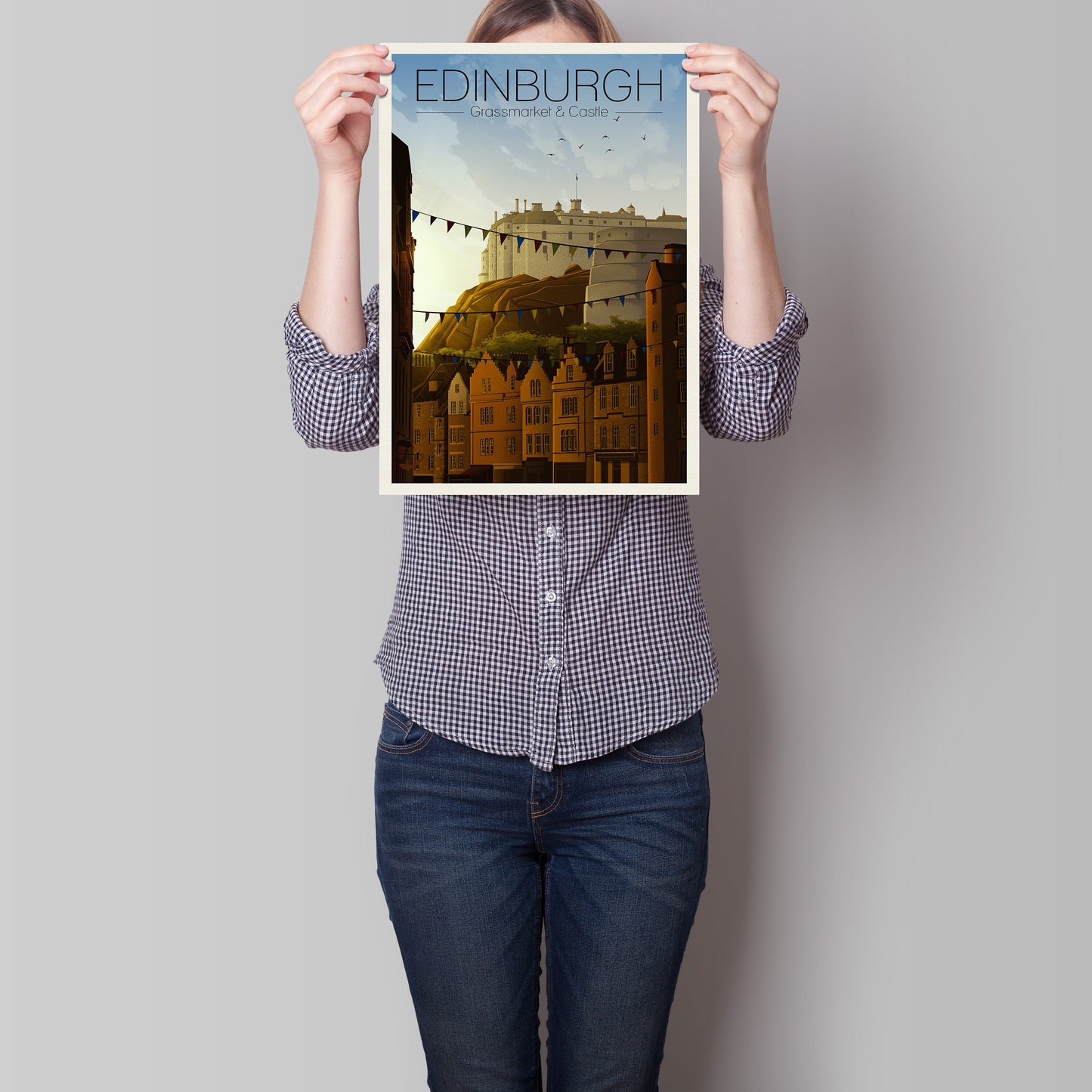 Edinburgh Grassmarket & Castle Travel Poster