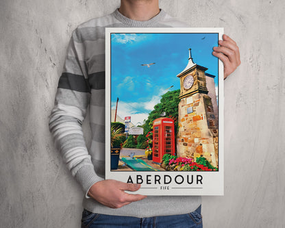 Aberdour Print - Train Station - Fife Coastal Path - Red Telephone Box - Scotland Wall Art