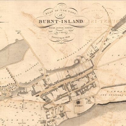 Burnt Island Vintage Map | Old Map of Burnt Island | Wall Art Print | Antique maps | Ancient Scotland | Burntisland History