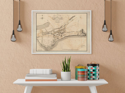 Burnt Island Vintage Map | Old Map of Burnt Island | Wall Art Print | Antique maps | Ancient Scotland | Burntisland History