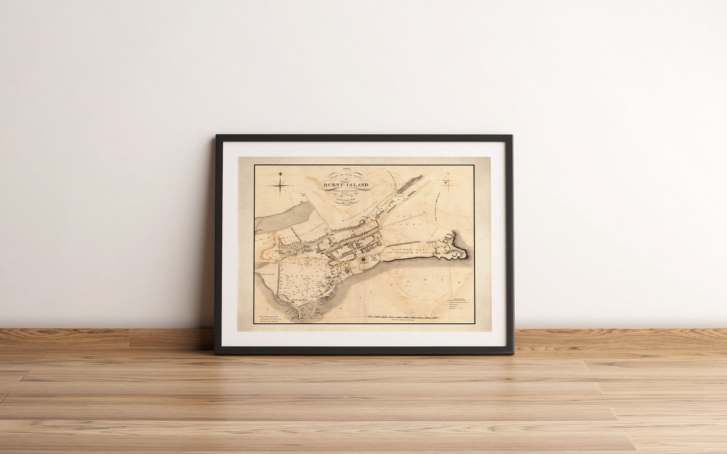 Burnt Island Vintage Map | Old Map of Burnt Island | Wall Art Print | Antique maps | Ancient Scotland | Burntisland History