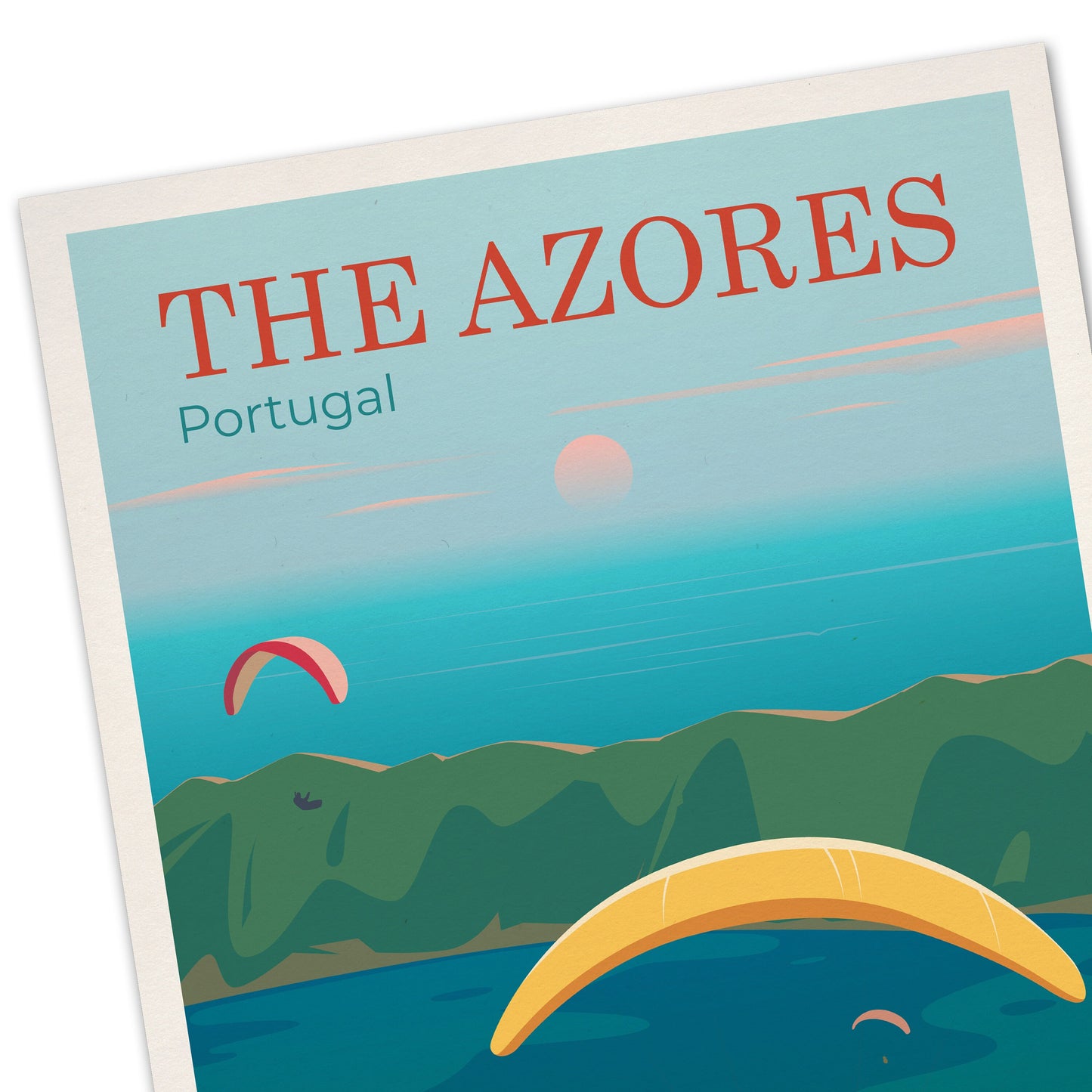 Azores Portugal Travel Poster,  Portugal Illustration , Portugal travel gift , Portugal Print