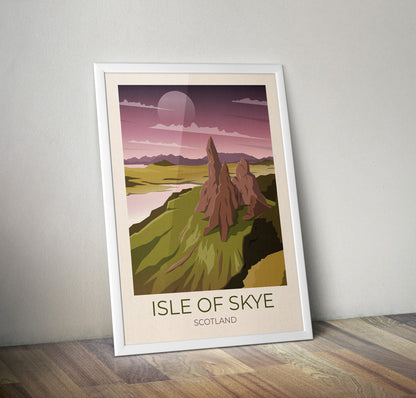 Isle of Skye Travel Poster, Old Man of Storr,  Scotland Travel Poster, Scottish Art, Scottish Gifts