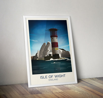 Isle of Wight Travel Poster, The Needles, Minimalist Wall Art,  , Wall Art Prints