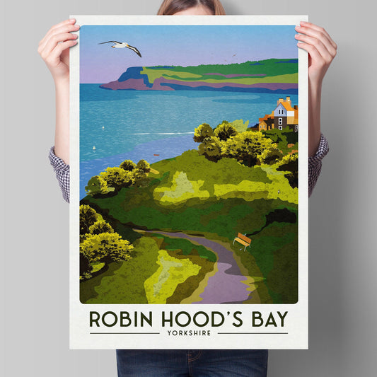 Robin Hood's Bay Travel Poster | UK Travel Poster | English Countryside | Wall Art | Home Decor Artwork | Wedding gift | Birthday Present