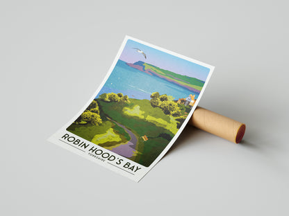 Robin Hood's Bay Travel Poster | UK Travel Poster | English Countryside | Wall Art | Home Decor Artwork | Wedding gift | Birthday Present