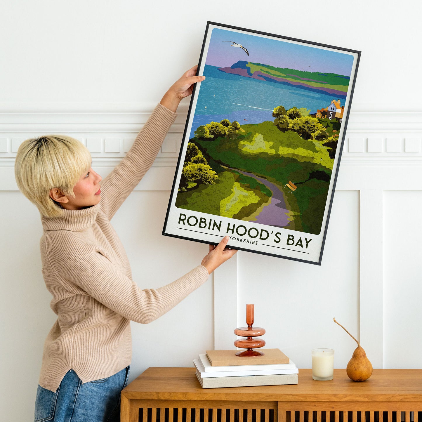 Robin Hood's Bay Travel Poster | UK Travel Poster | English Countryside | Wall Art | Home Decor Artwork | Wedding gift | Birthday Present