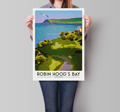 Robin Hood's Bay Travel Poster | UK Travel Poster | English Countryside | Wall Art | Home Decor Artwork | Wedding gift | Birthday Present