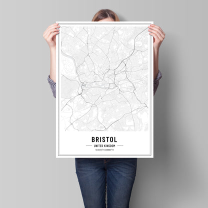 Bristol map / Bristol Map Art Print / Bristol print / Bristol art / Bristol gift Vintage / Retro / Minimal / Gift For Him / Gift for Her