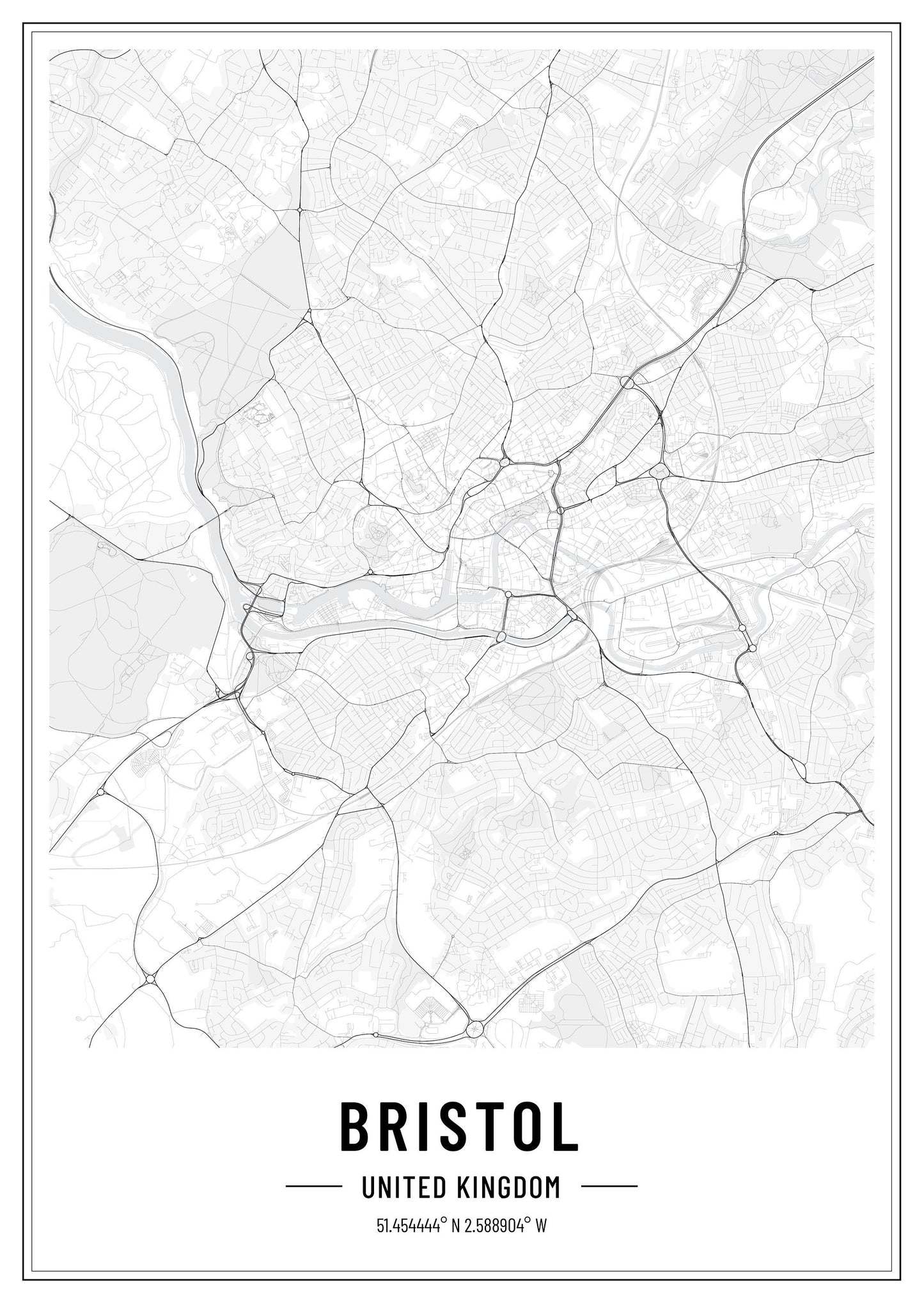 Bristol map / Bristol Map Art Print / Bristol print / Bristol art / Bristol gift Vintage / Retro / Minimal / Gift For Him / Gift for Her