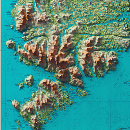 Map of Harris and Lewis 3D Effect Relief Edition, Outer Hebrides | Old Antique Map of Isle of Harris | Old Map Wall Print | Poster Wall Art