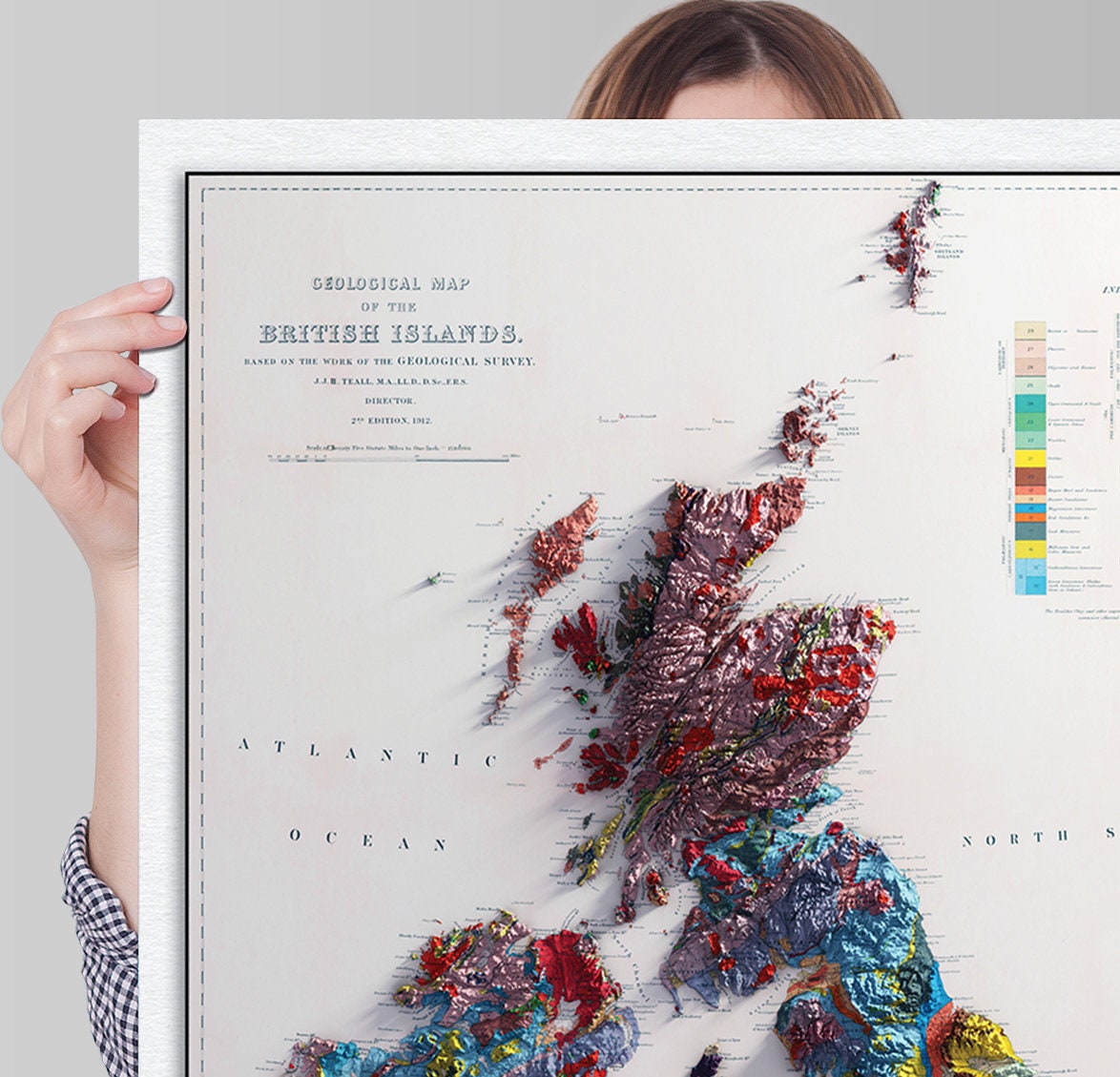 British Islands Geological Map - 2D relief Print