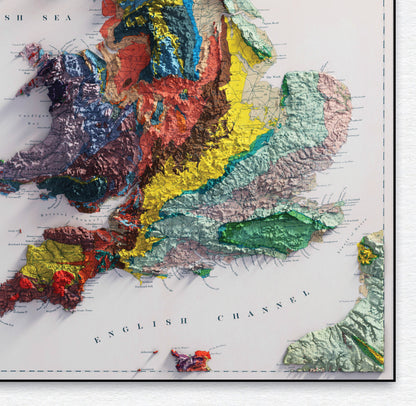 British Islands Geological Map - 2D relief Print